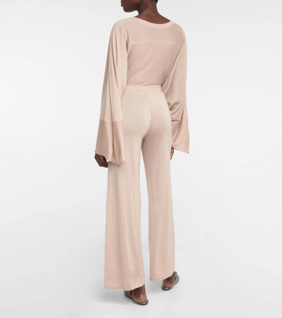 Alaïa - بنطلون مرتفع الخصر من مزيج الكشمير