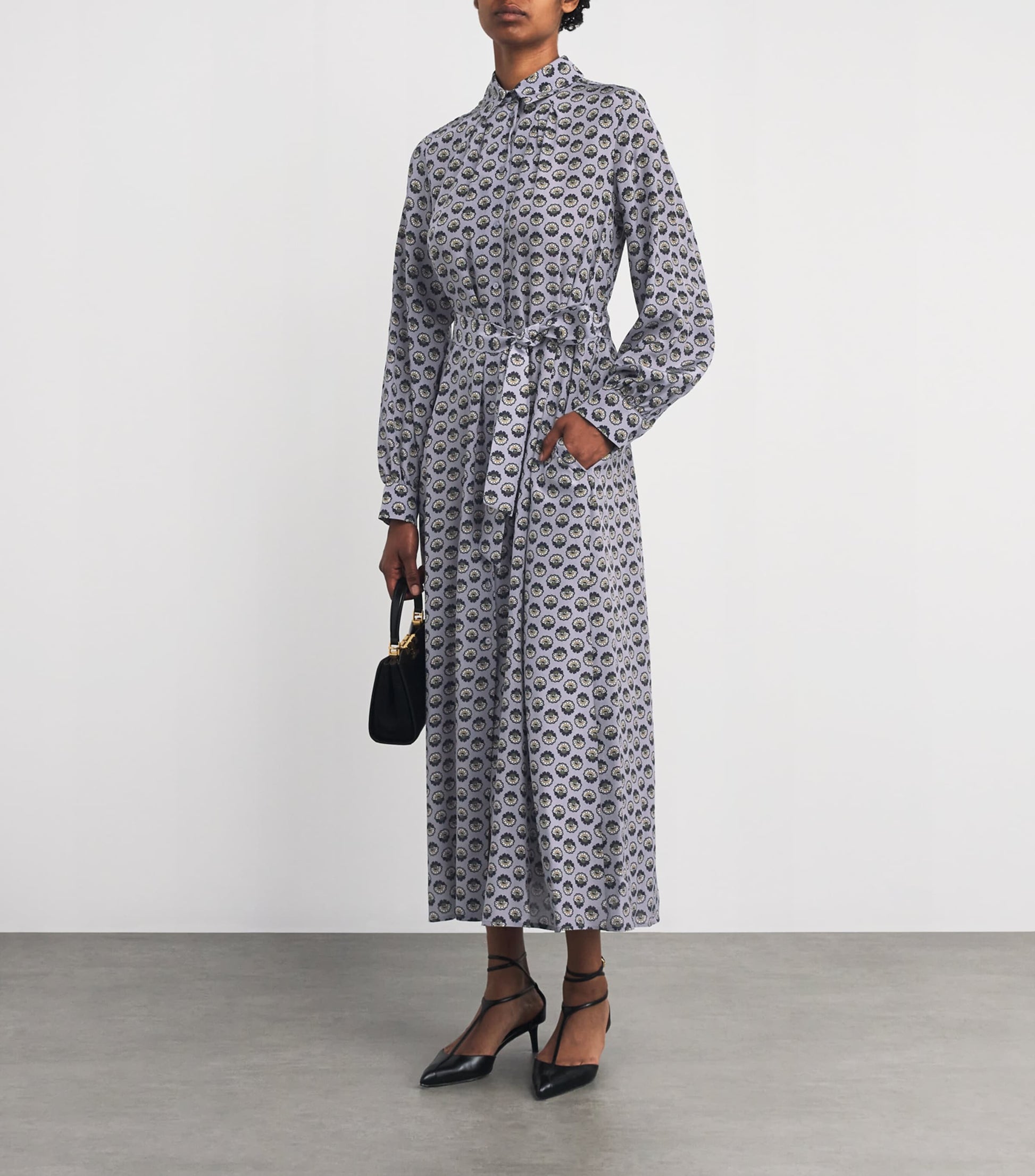 Weekend Max Mara Blue Silk Floral Maxi Dress