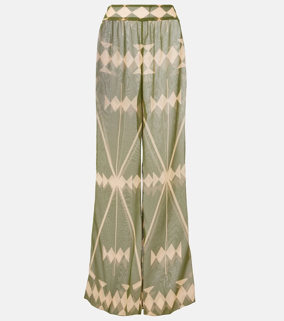 Johanna Ortiz - Printed sheer chiffon palazzo pants