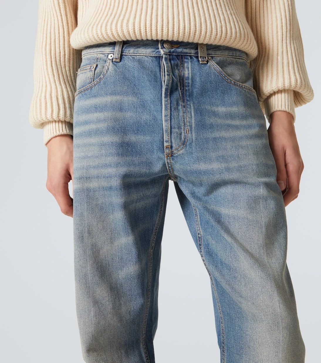 McQueen - Faded straight jeans