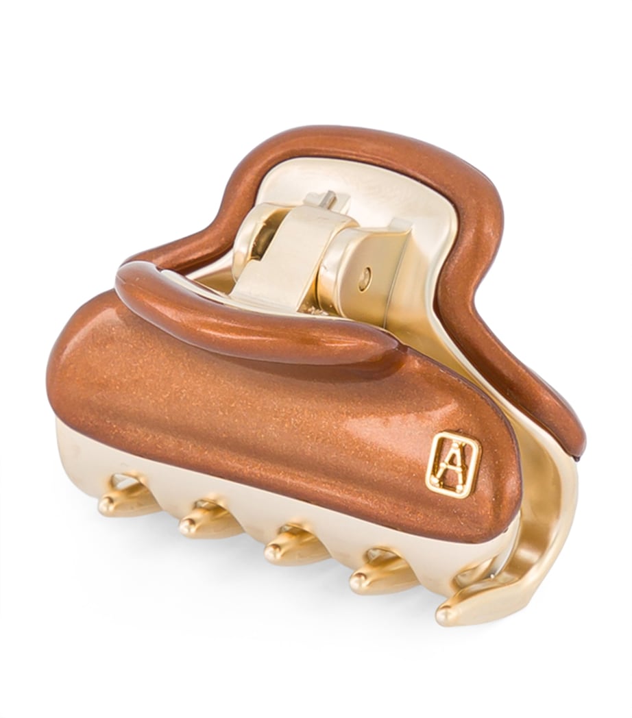 Gold-Plated Claw Hair Clip X4- PAIL BRUN/OR