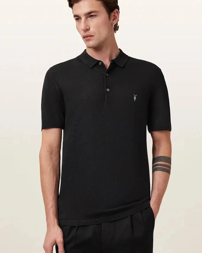 AllSaints Erkek Yün Yakalı Tişört MODE