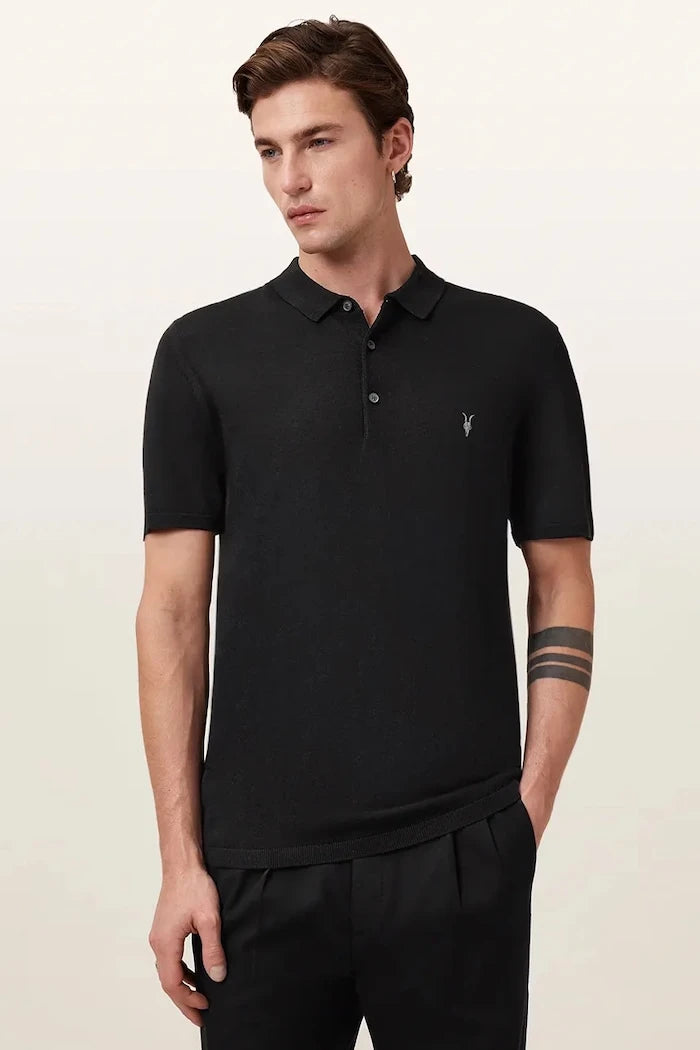 AllSaints Erkek Yün Yakalı Tişört MODE