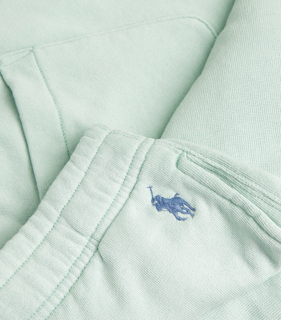 Green Fleece Polo Pony Shorts