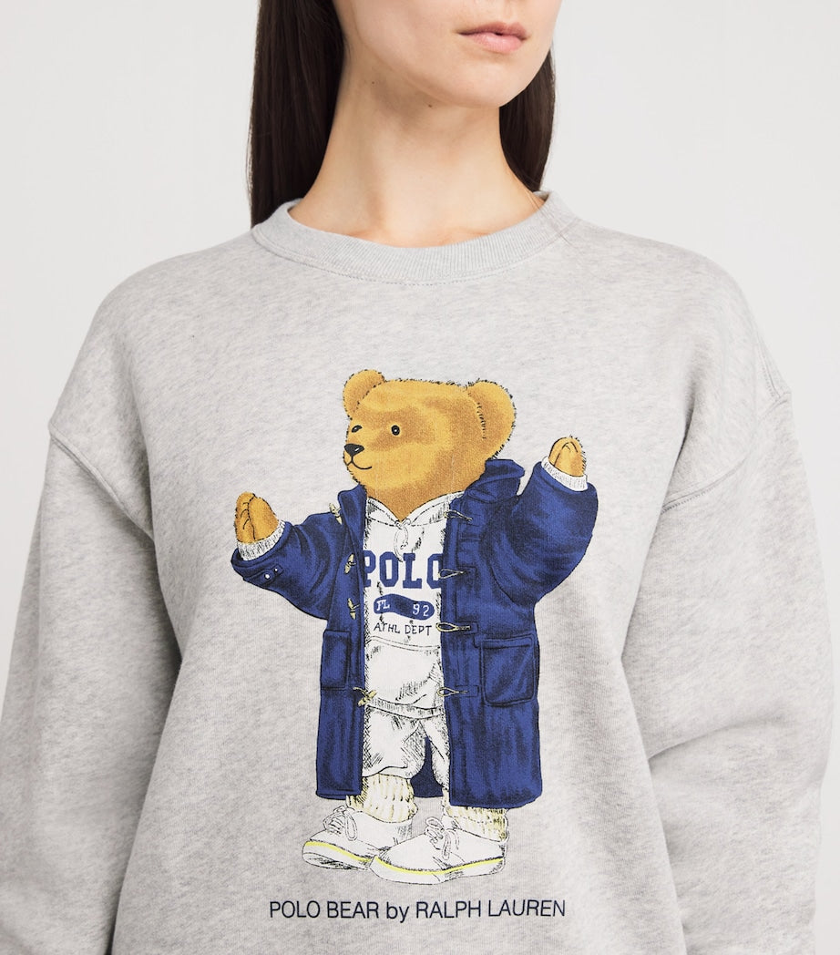 Grey Cotton-Blend Polo Bear Sweatshirt