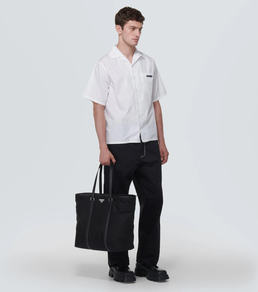 Prada - Re-Nylon leather-trimmed tote bag