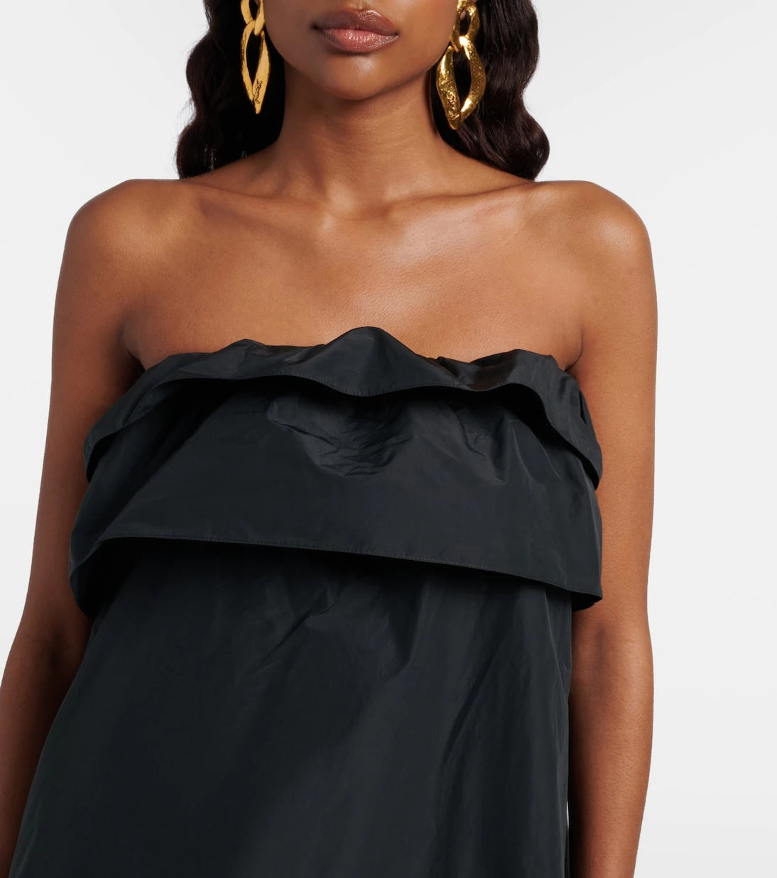 Saint Laurent - Tiered canvas cocktail dress