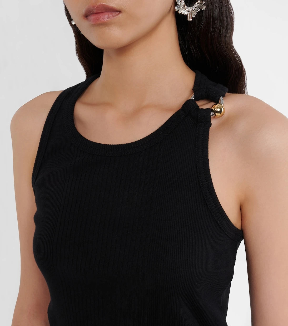 Jean Paul Gaultier - Piercing cotton jersey tank top