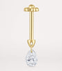Maria Tash Yellow Gold Floating Pear Diamond Charm Threaded Stud Earring (4mm)