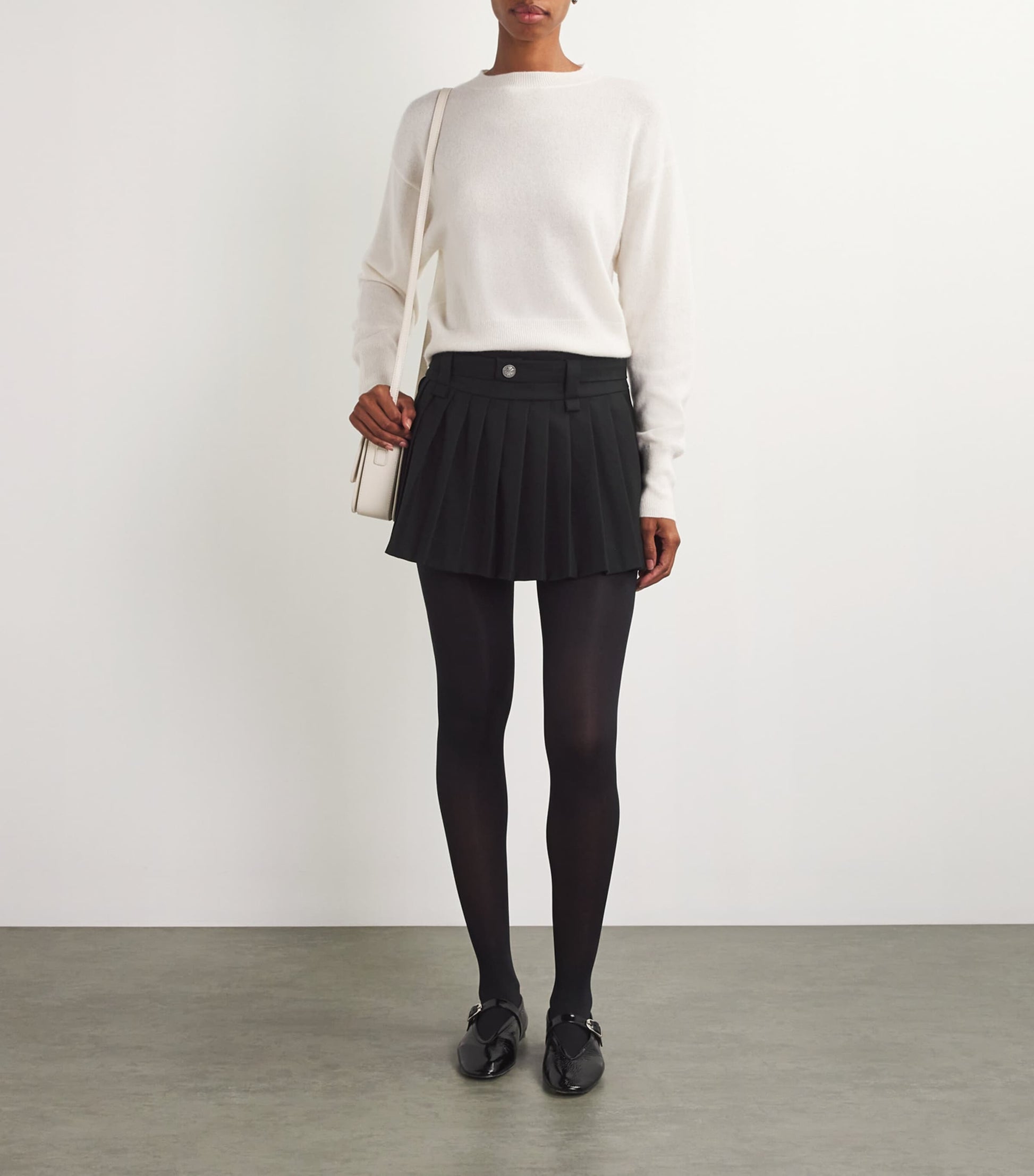 Maje Black Pleated Mini Skirt