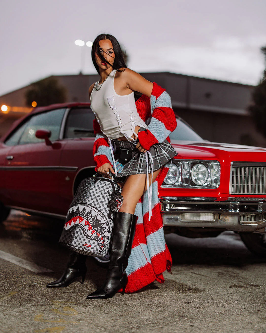 Sprayground Scribble Dribble Check Backpack