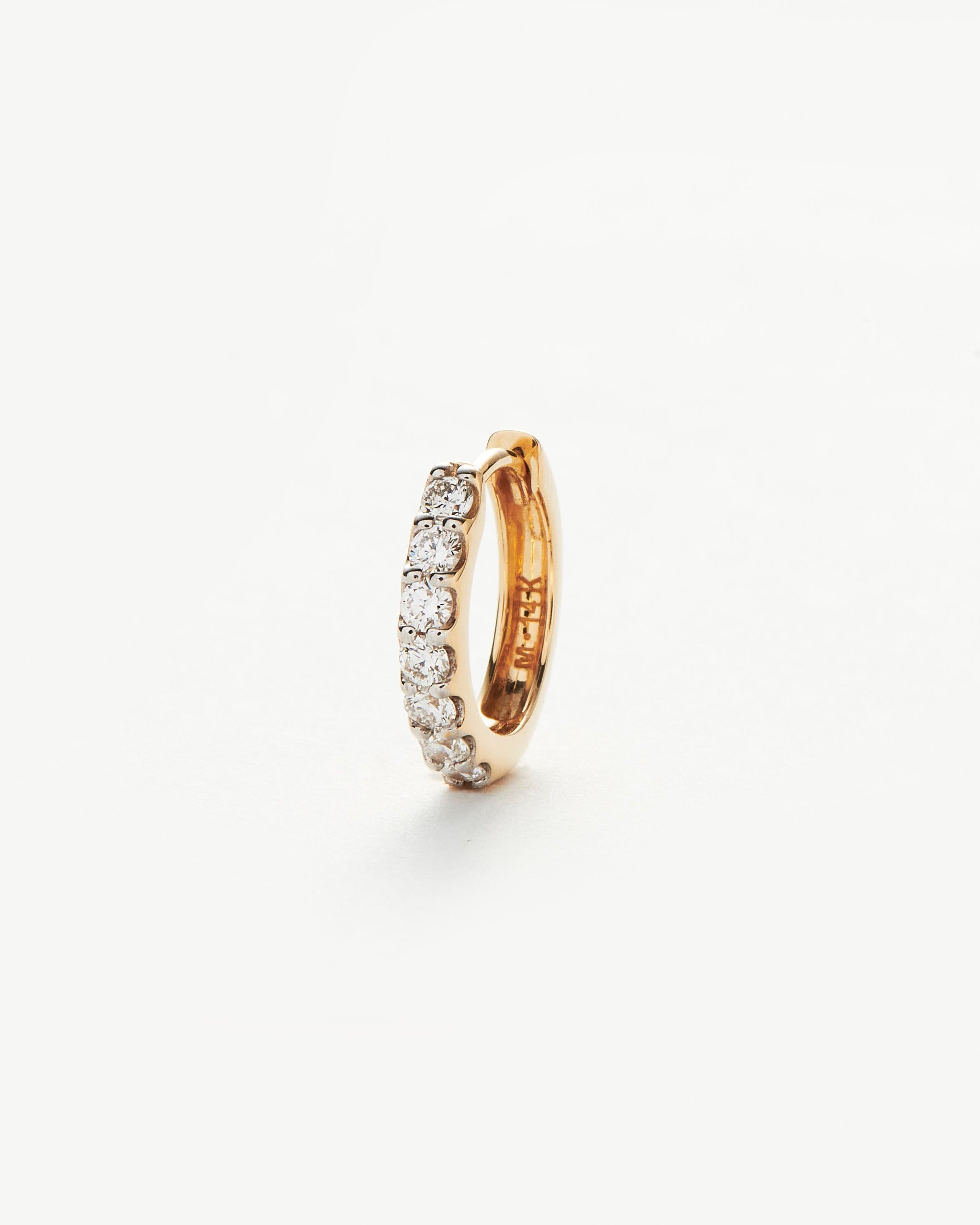 Fine Classic Diamond Single Huggie | 14ct Solid Gold Earrings Missoma 