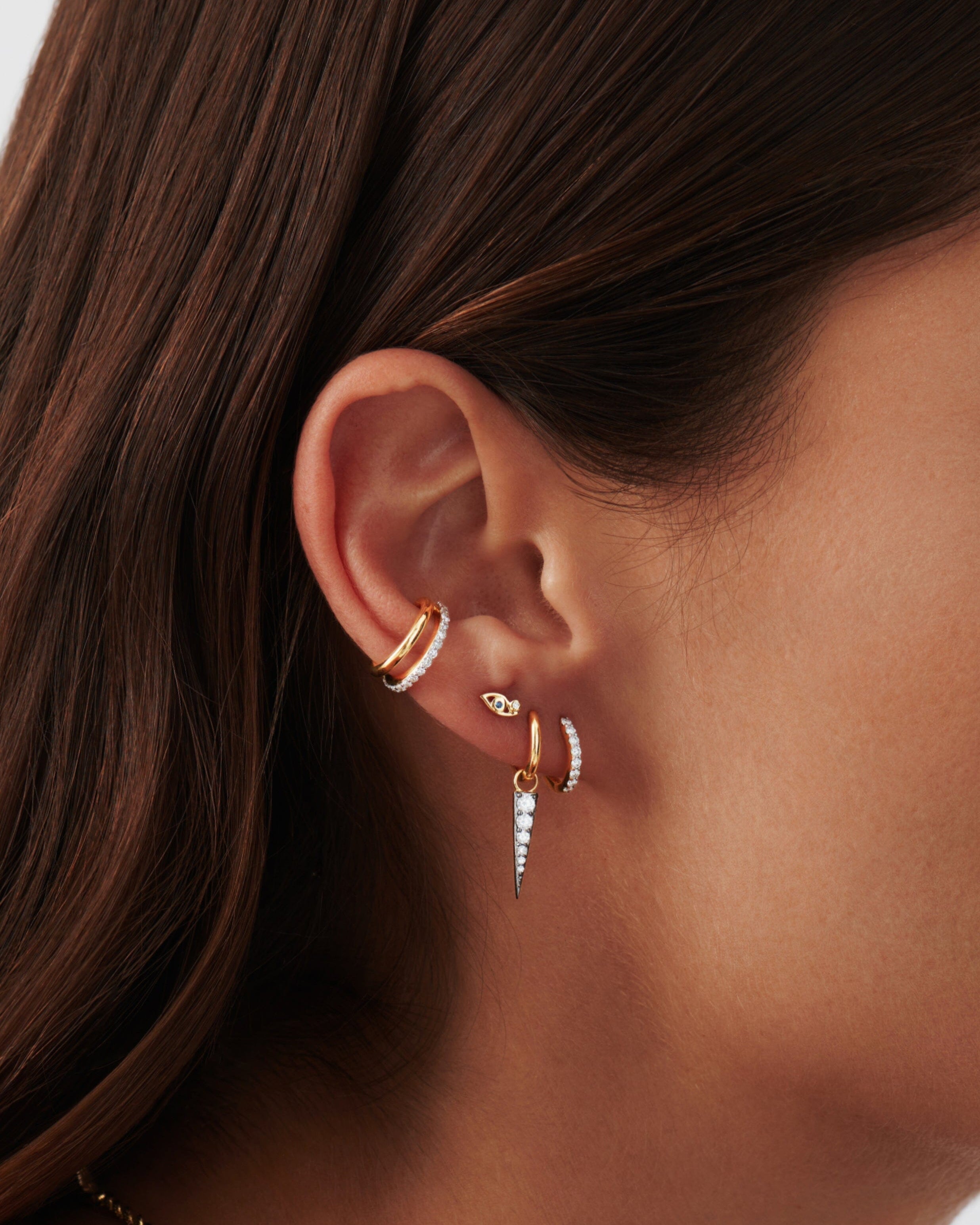 Fine Diamond & Blue Sapphire Eye Single Stud Earring Earrings Missoma 