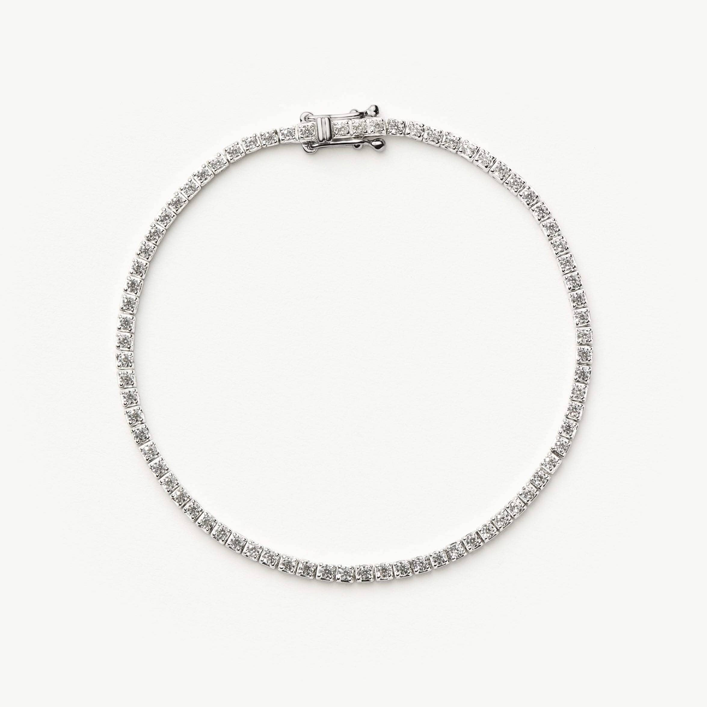 Fine Diamond Tennis Bracelet - Size M | 14ct Solid White Gold Lab Grown Diamonds Bracelets Missoma 
