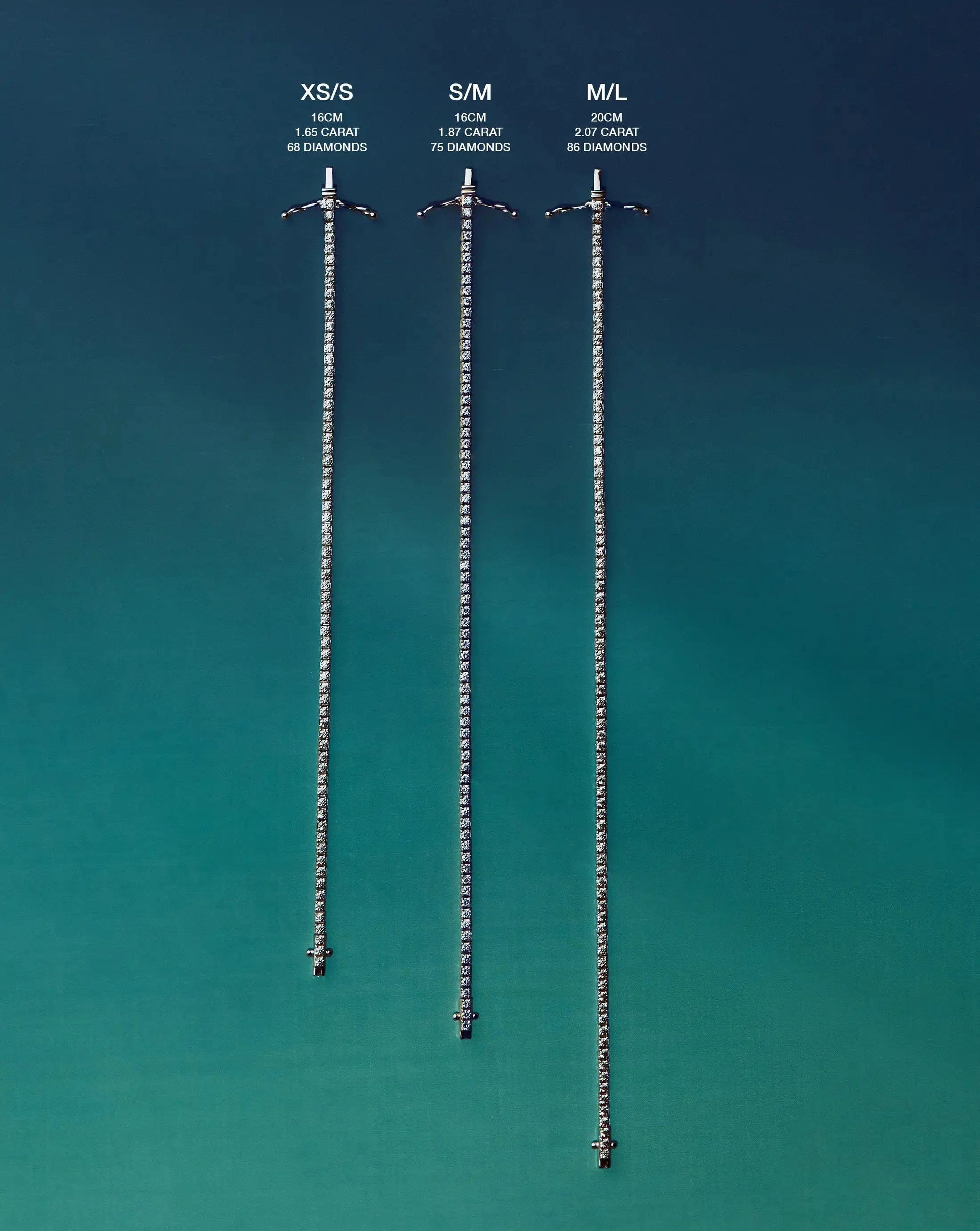 Fine Diamond Tennis Bracelet - Size S/M | 14ct Solid White Gold Lab Grown Diamonds Bracelets Missoma 