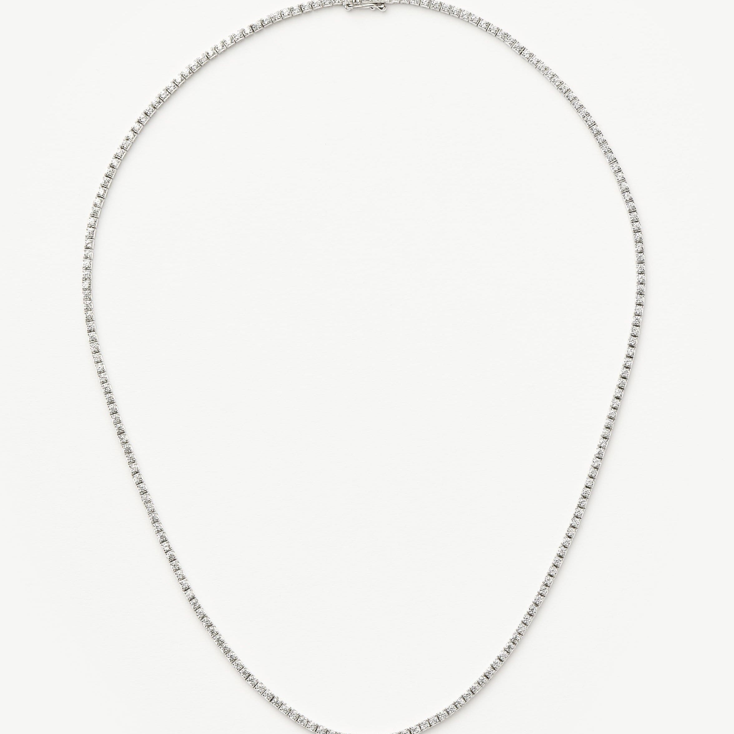 Fine Diamond Tennis Necklace | 14ct Solid White Gold Diamond Necklaces Missoma 