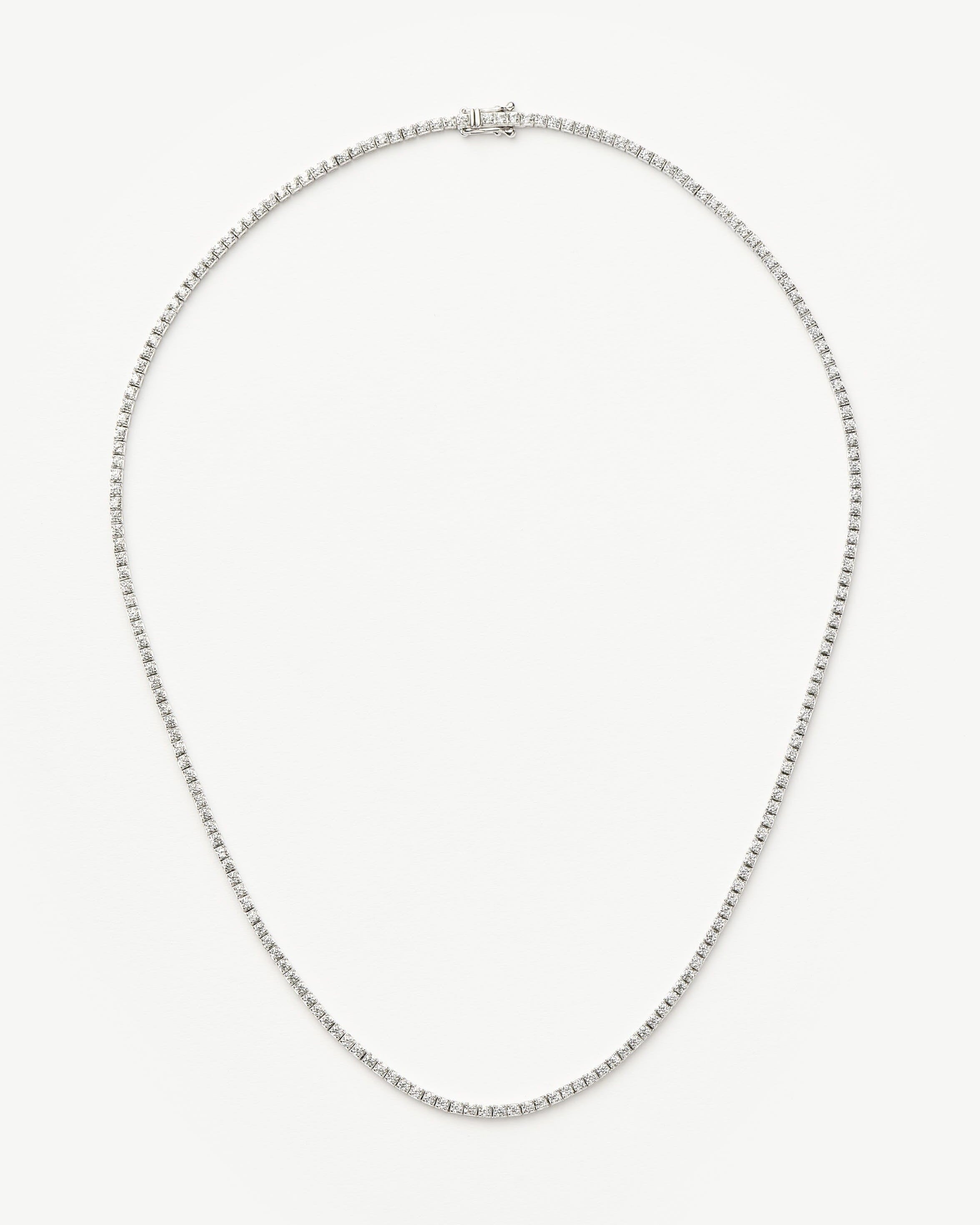 Fine Diamond Tennis Necklace | 14ct Solid White Gold Diamond Necklaces Missoma 