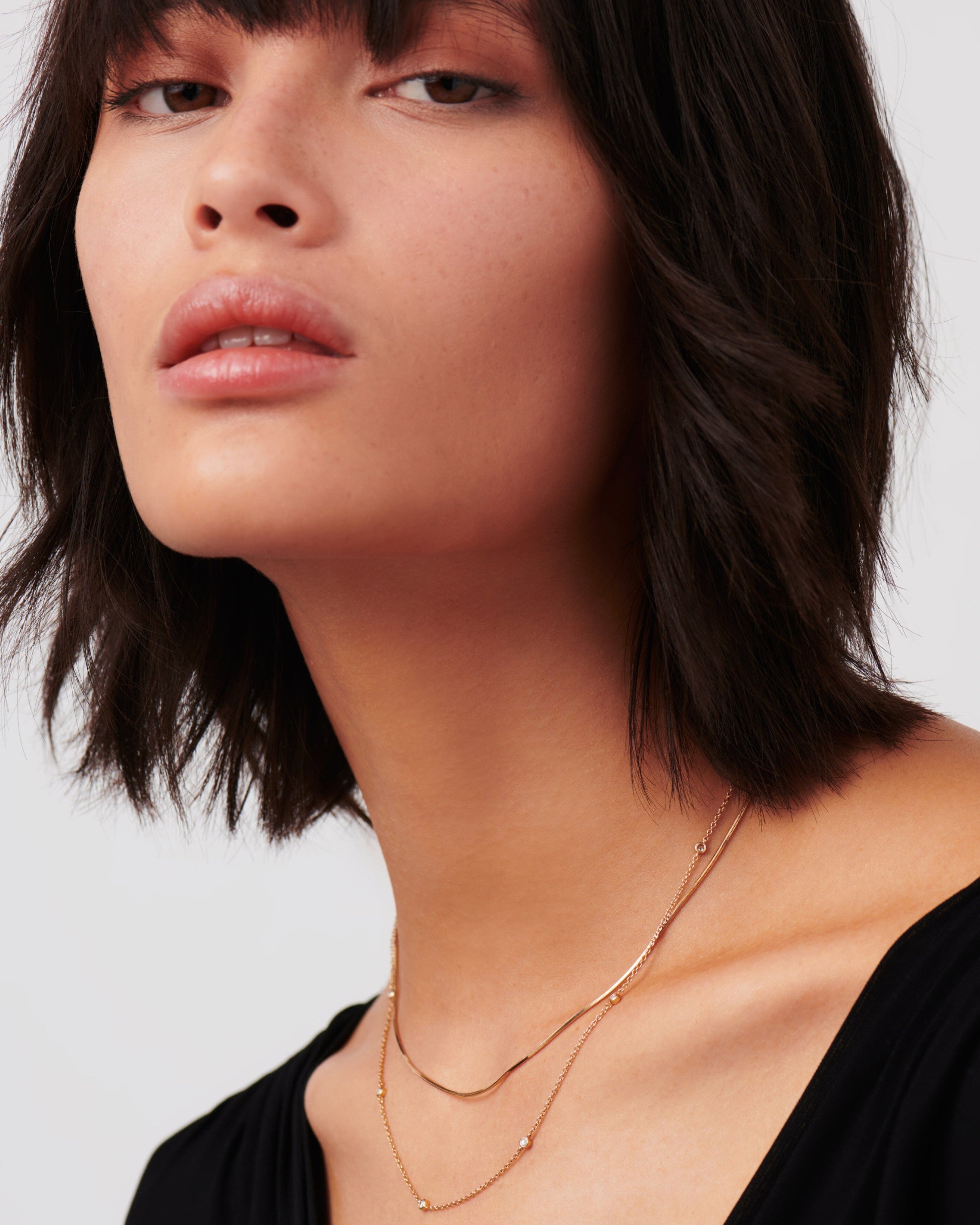 Fine Floating Diamond Necklace | 14ct Solid Gold Necklaces Missoma 