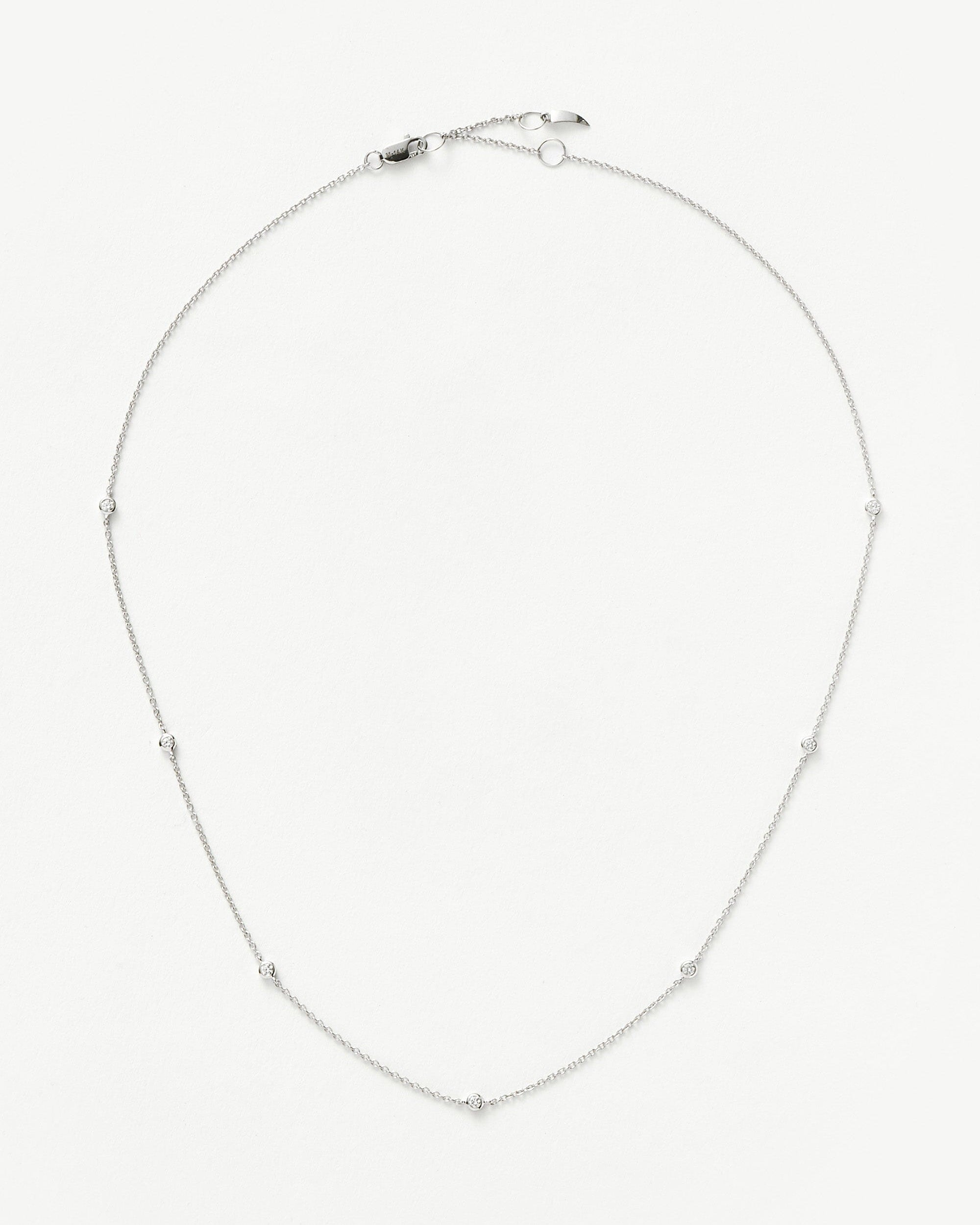 Fine Floating Diamond Necklace | 14ct White Gold Necklaces Missoma 