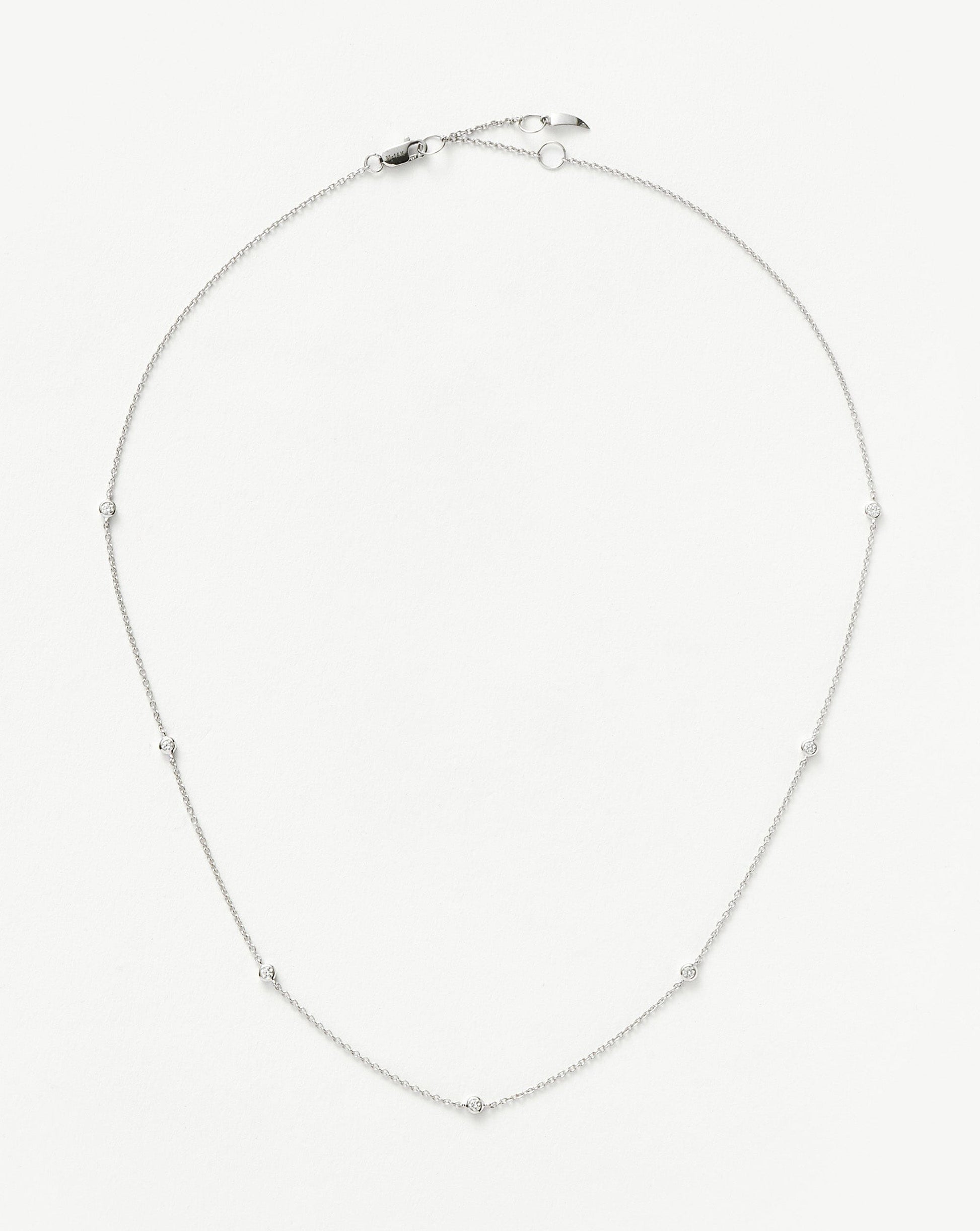 Fine Floating Diamond Necklace | 14ct White Gold Necklaces Missoma 