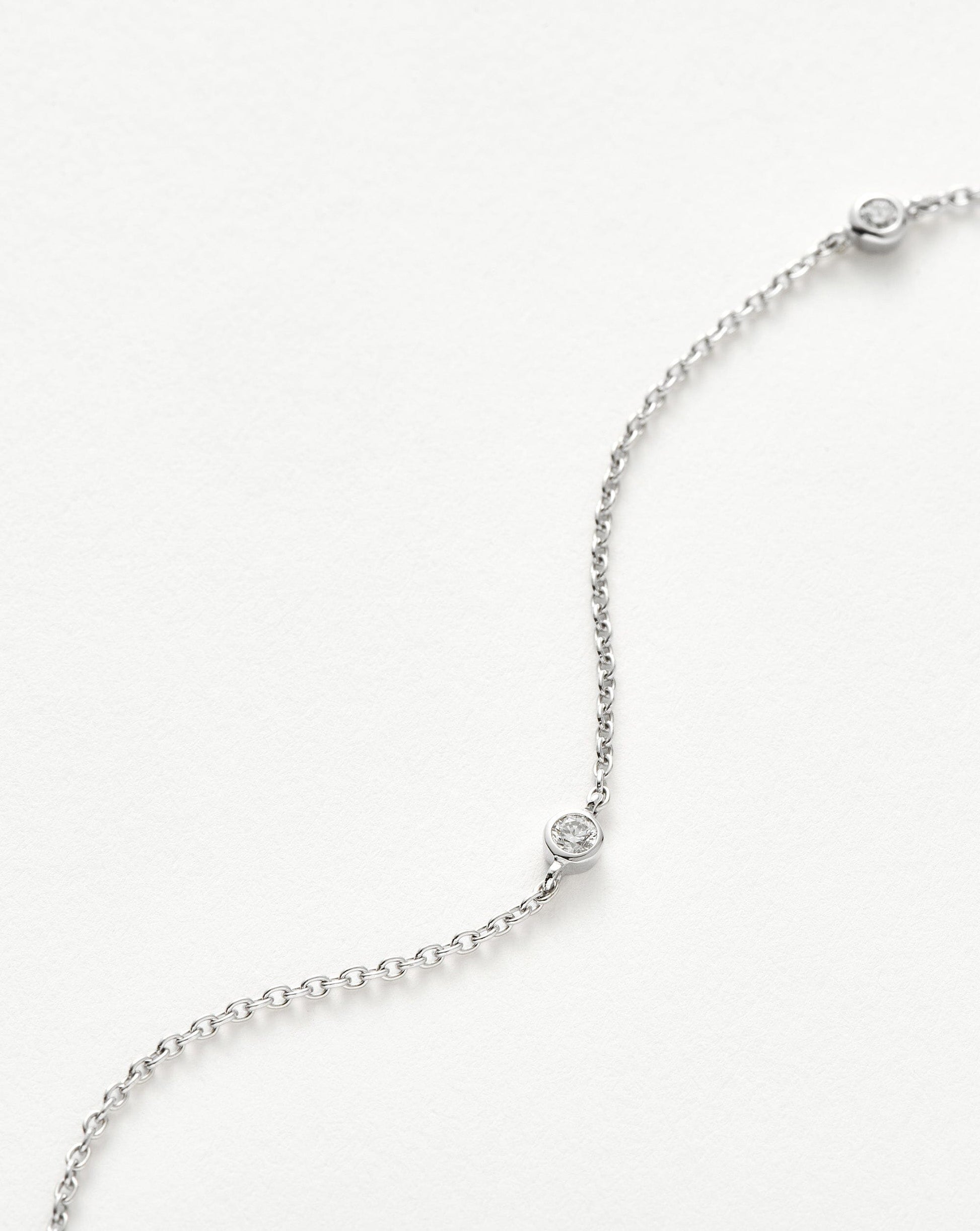 Fine Floating Diamond Necklace | 14ct White Gold Necklaces Missoma 