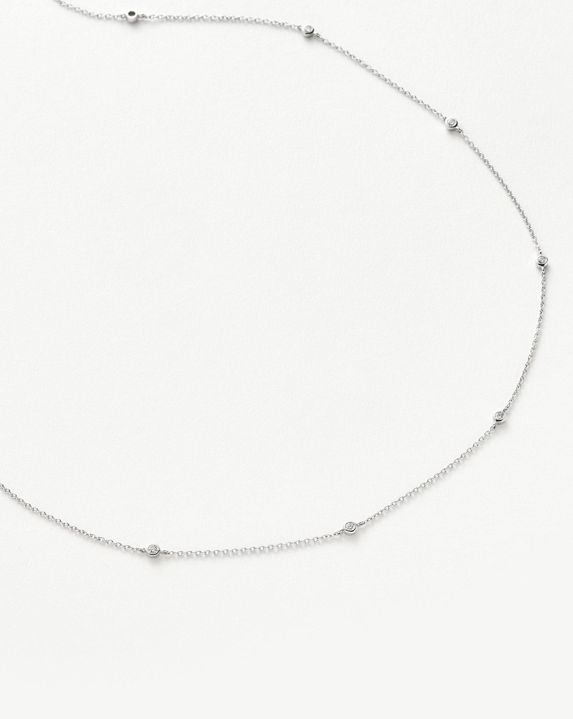 Fine Floating Diamond Necklace | 14ct White Gold Necklaces Missoma 