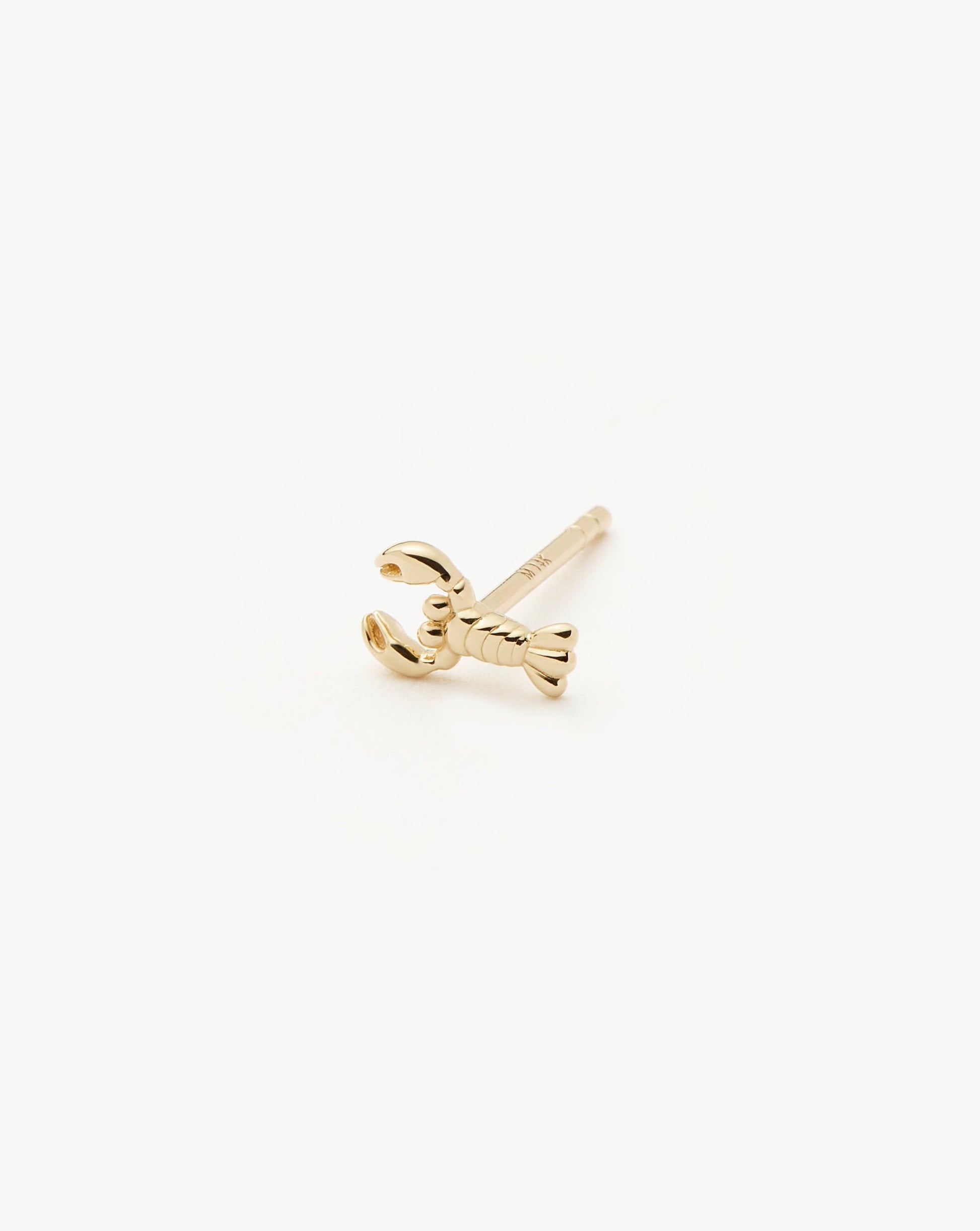Fine Lobster Single Stud Earring | 14ct Solid Gold Earrings Missoma 