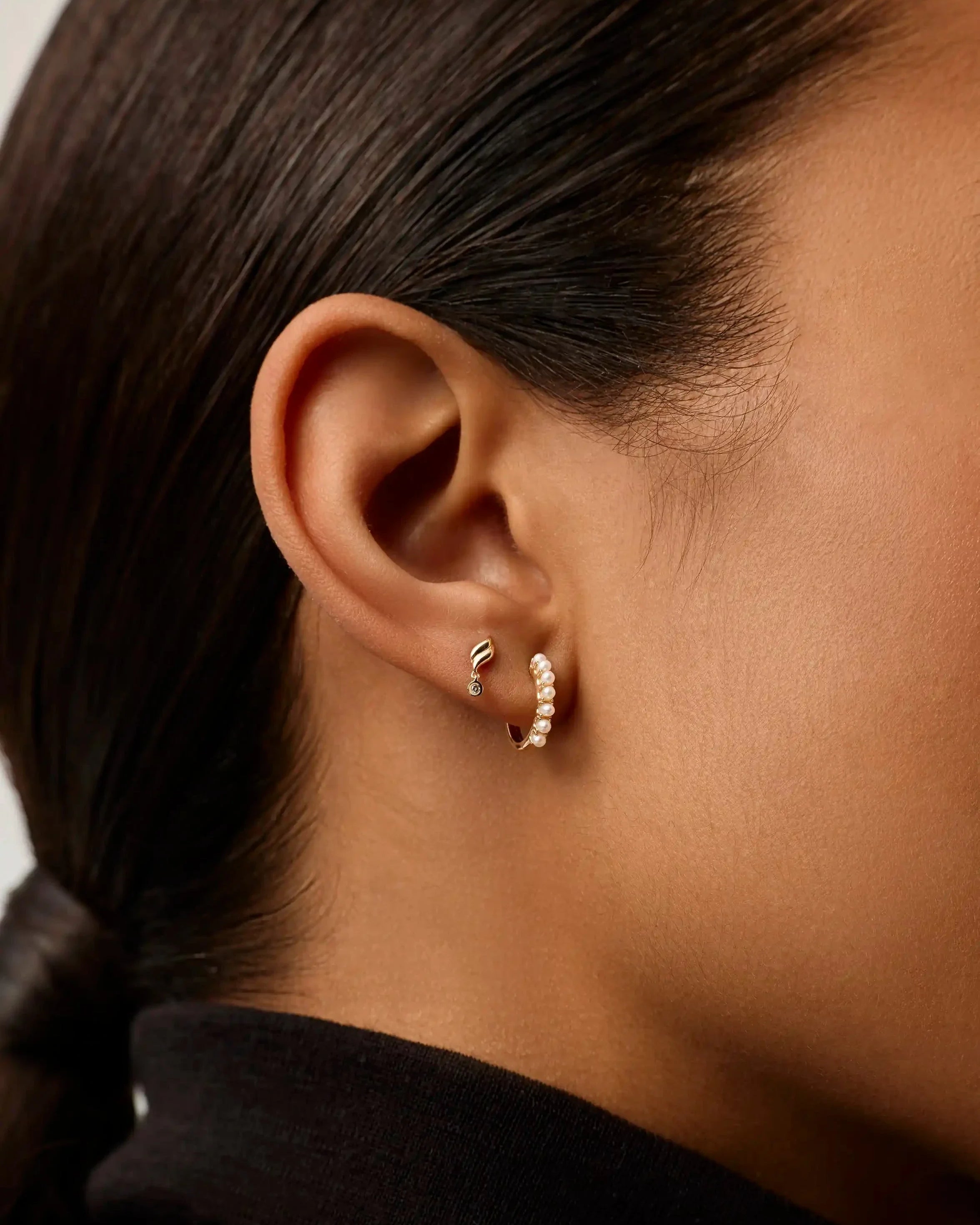 Fine Savi Single Stud Earring | 14ct Solid Gold/Diamond Earrings Missoma 