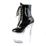 8" Heel Clear-Black Ankle Booties*