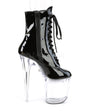 8" Heel Clear-Black Ankle Booties*