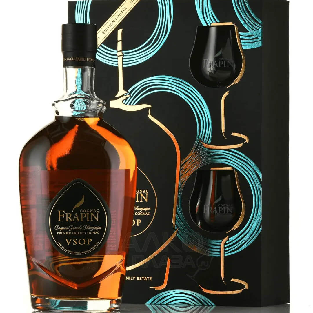 Frapin V.S.O.P. Grande Champagne Cognac & Glasses Gift Pack, 70 cl