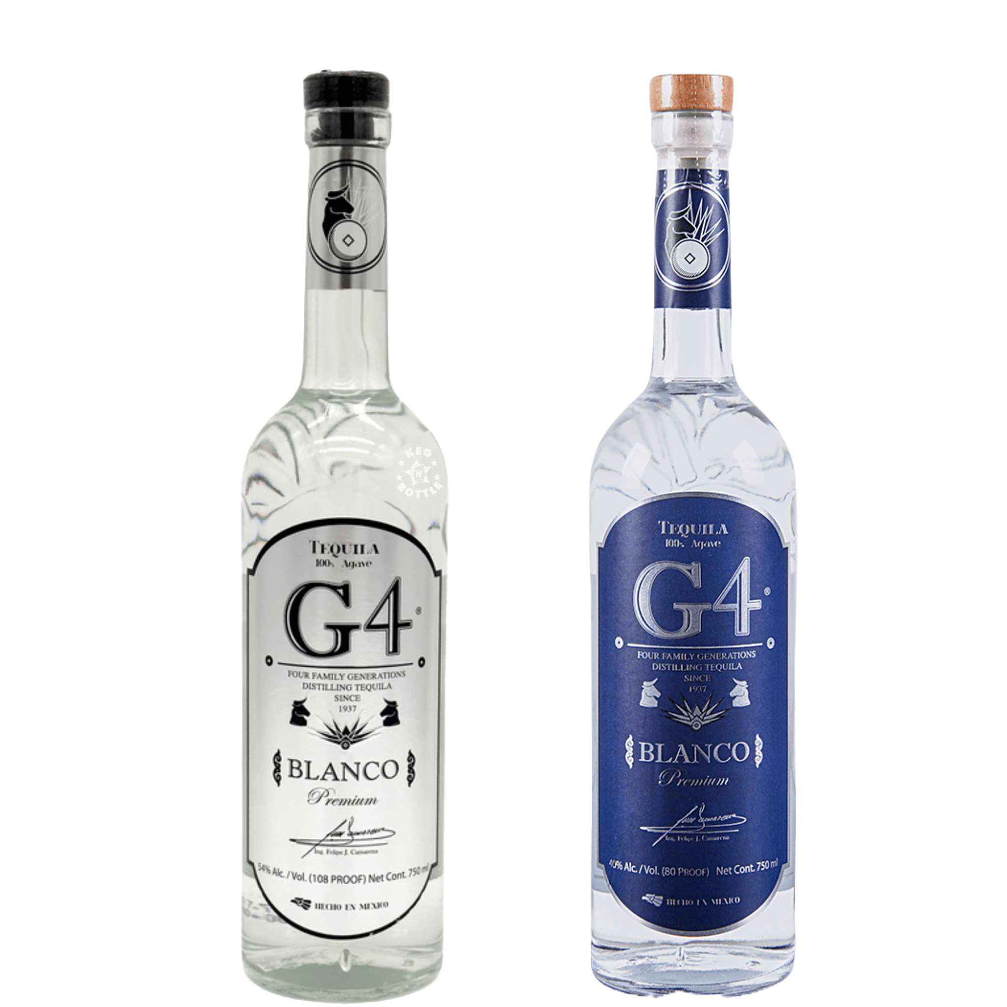 G4 Blanco Combo Blanco And Overproof Pack Tequila (2x750mL)