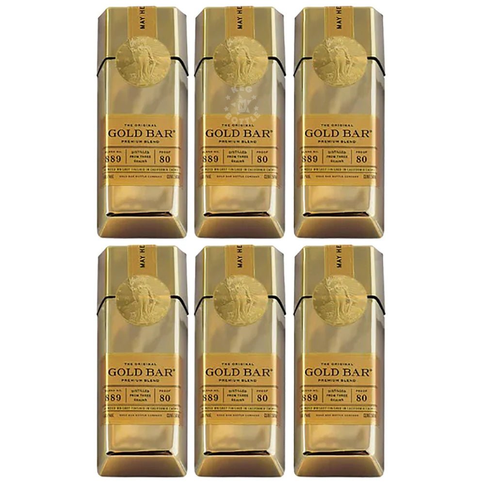 Gold Bar Premium Blended Whiskey – Pack of 6 (50 ml each)