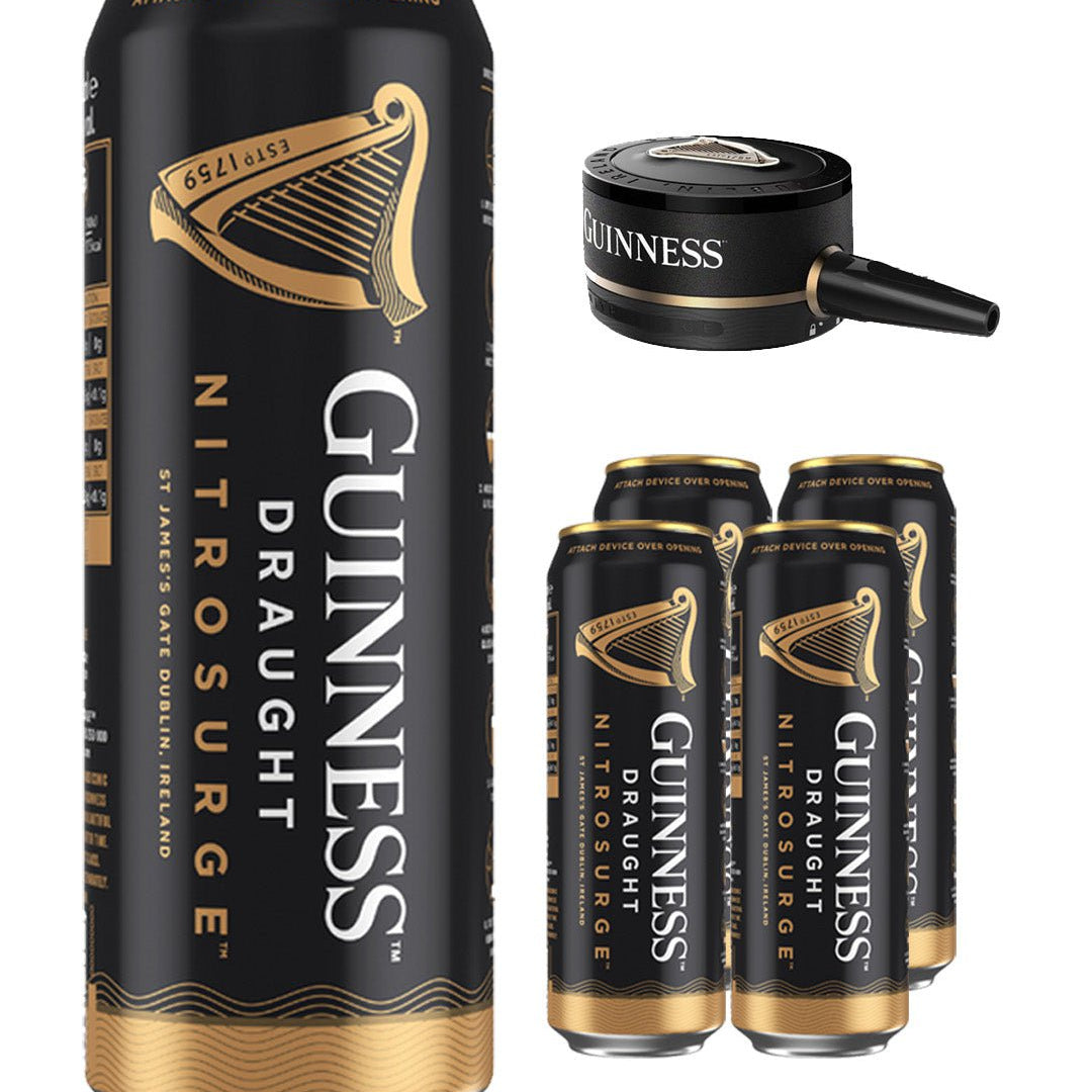 Guinness Draught Nitrosurge Can Bundle, 4 x 558 ml + Device