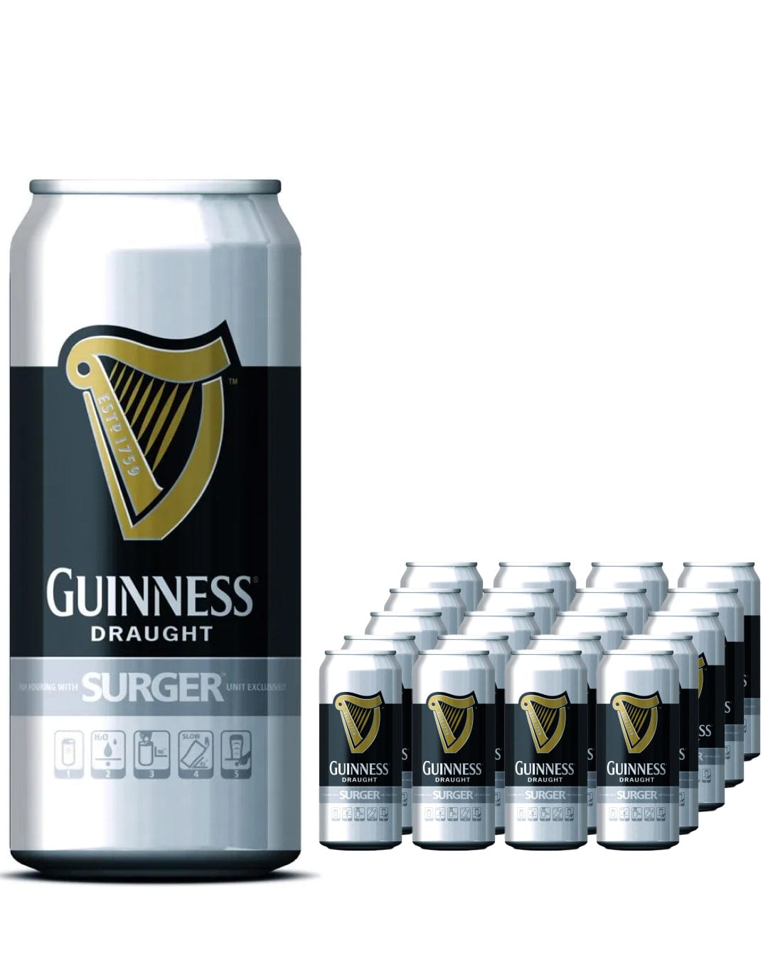 Guinness Original Draught Surger Can Multipack, 24 x 520 ml