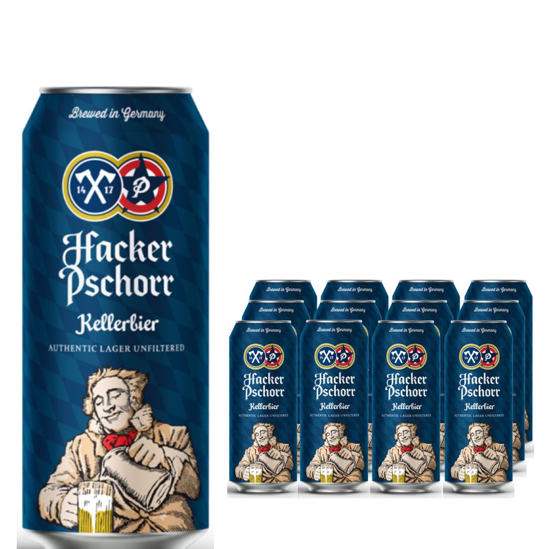 Hacker-Pschorr Kellerbier Pils Lager Beer Can Multipack, 12 x 500 ml