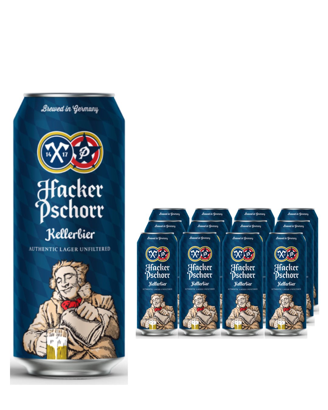 Hacker-Pschorr Kellerbier Pils Lager Beer Can Multipack, 12 x 500 ml
