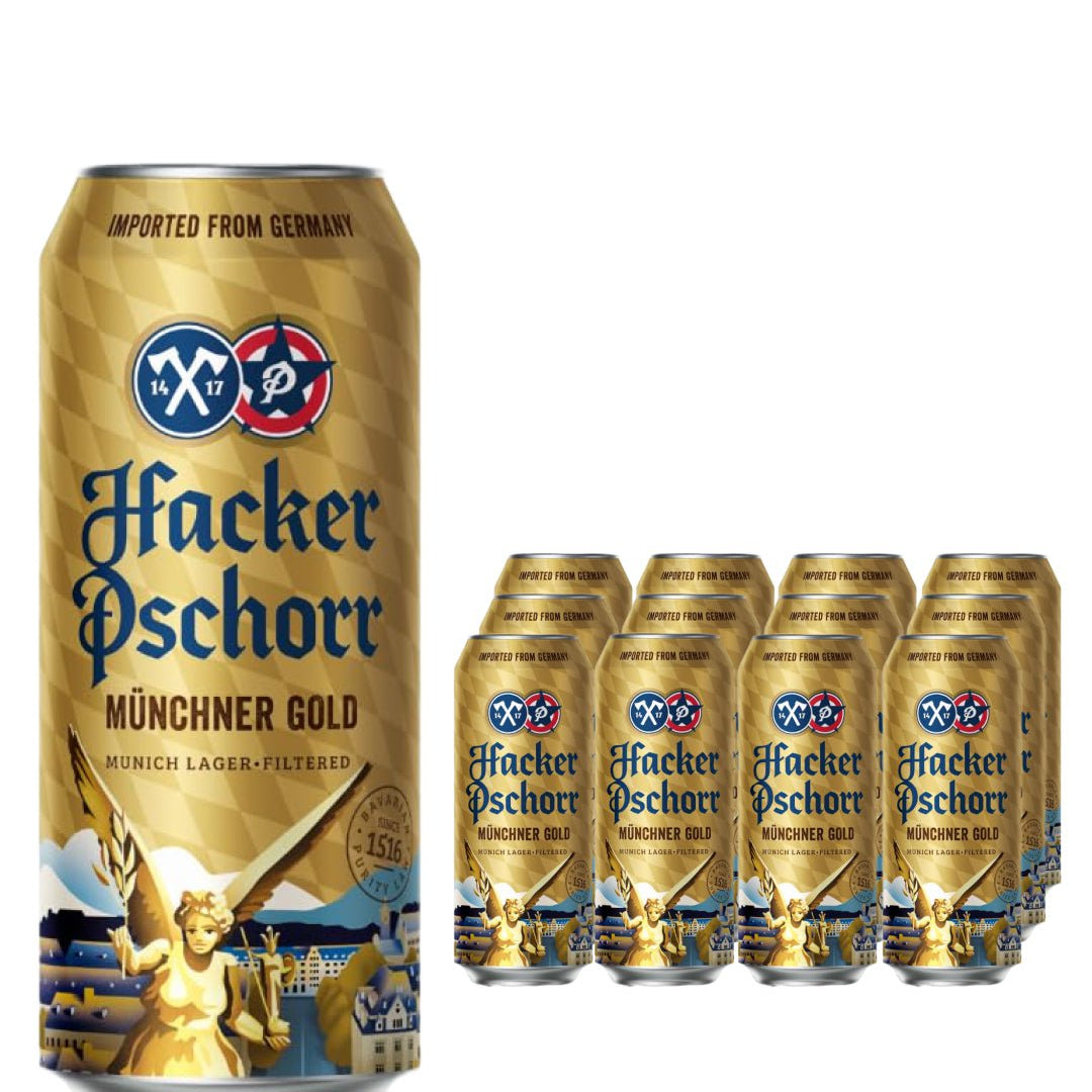 Hacker-Pschorr Munchner Gold Beer Can Multipack, 12 x 500 ml