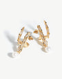 Harris Reed Fine Coiled Serpent Earrings | 14ct Solid Gold/Pearl & Diamond Earrings Missoma 
