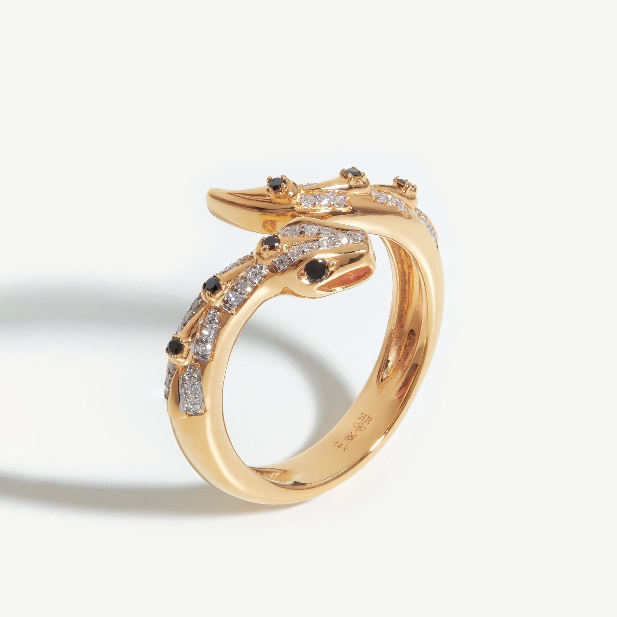 Harris Reed Fine Serpent Ring | 14ct Solid Gold/Diamond Rings Missoma 