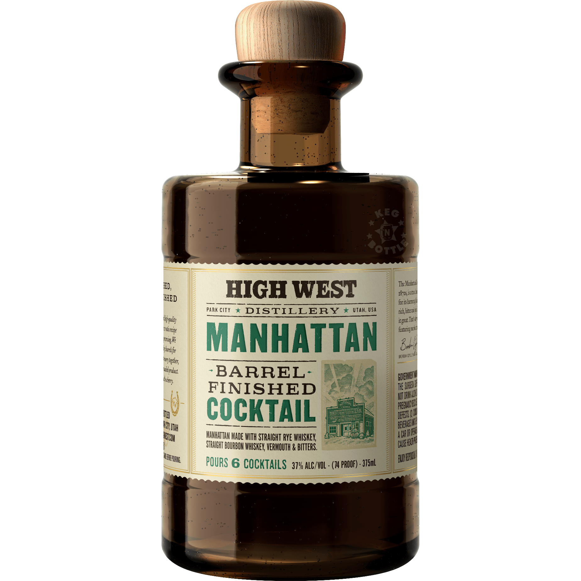 High West Manhattan Barrel Finished Cocktail (375 mL)