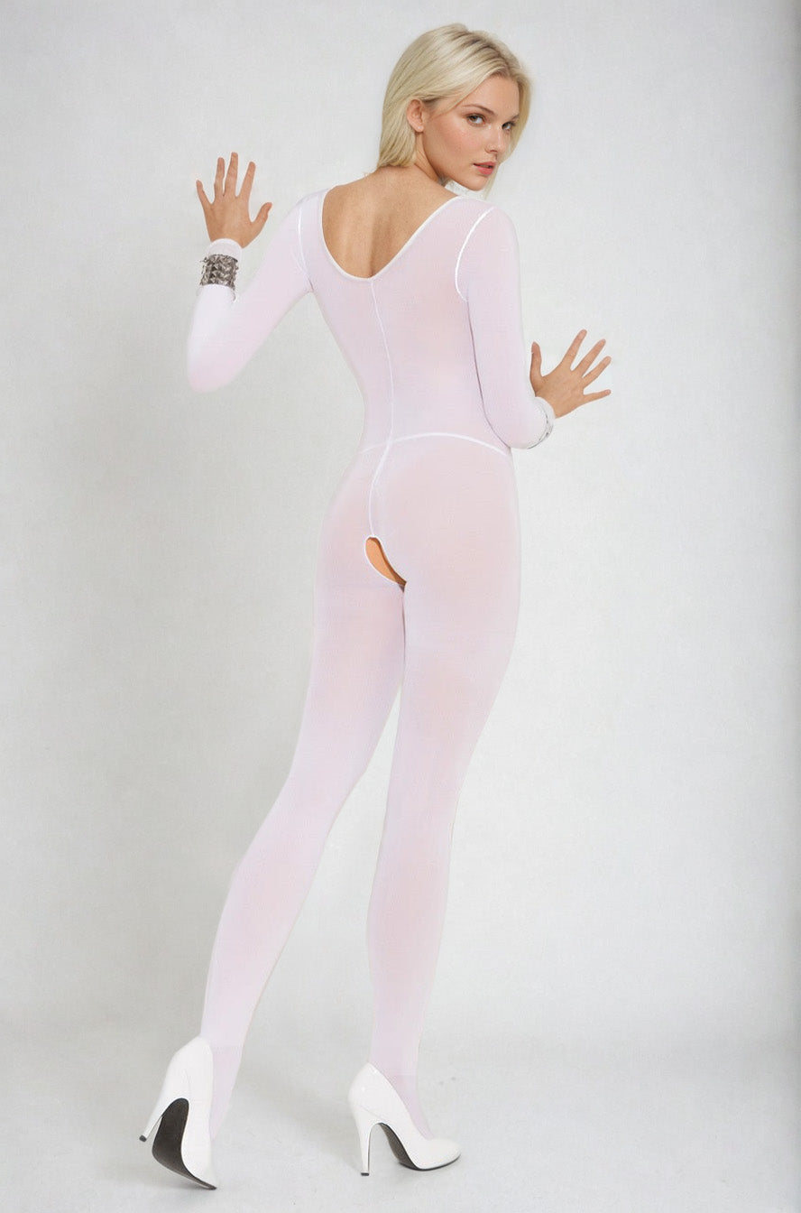 Opaque Long Sleeve Bodystocking