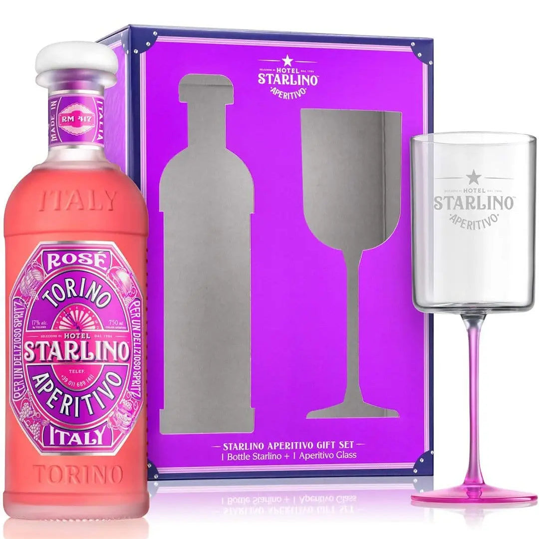 Hotel Starlino Rosé Aperitivo Spritz Gift Set with Aperitivo Glass, 75 cl