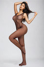 Rhinestone Net Crotchless Bodystocking