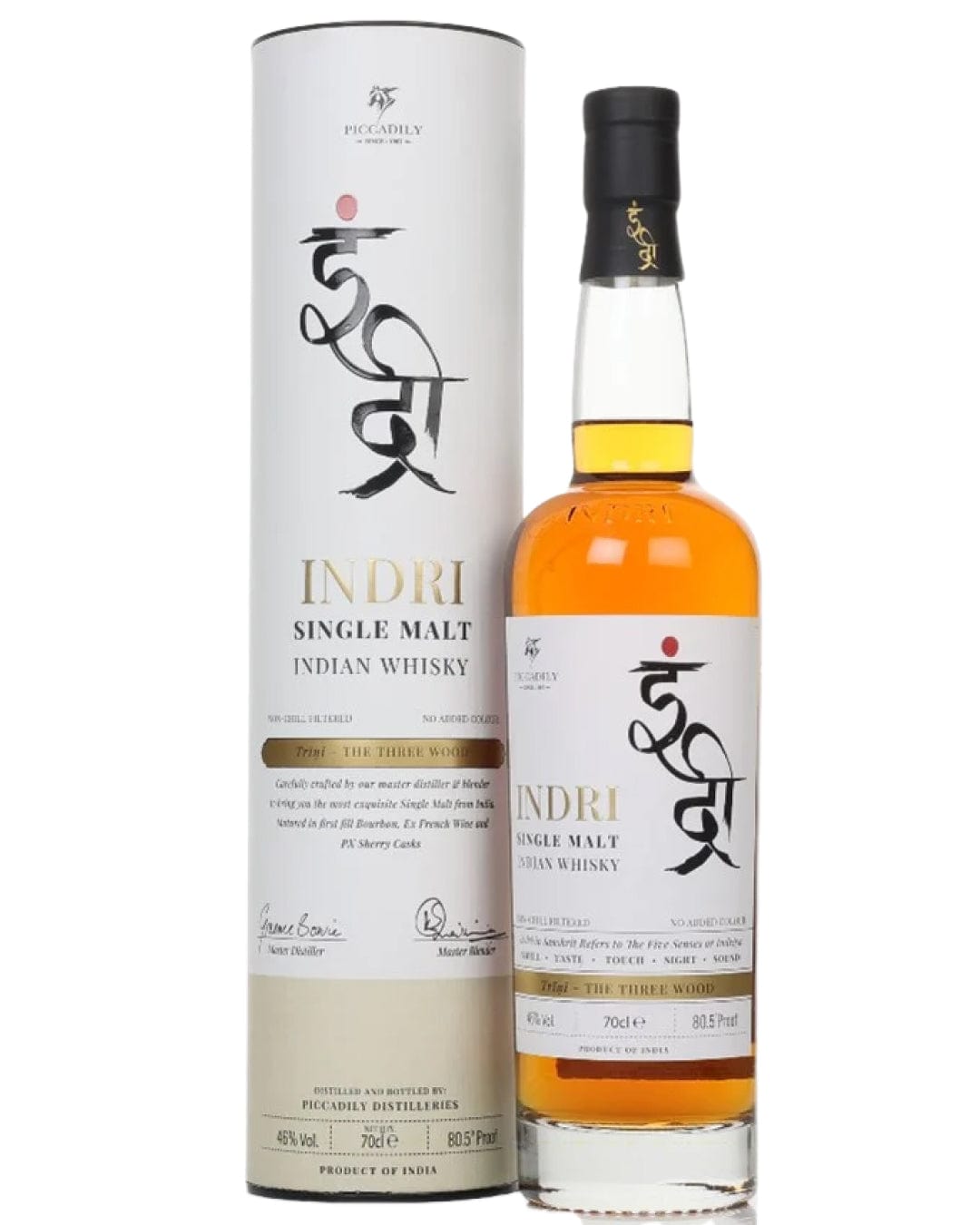 Indri Trini The Three Wood Single Malt Indian Whisky, 70 cl