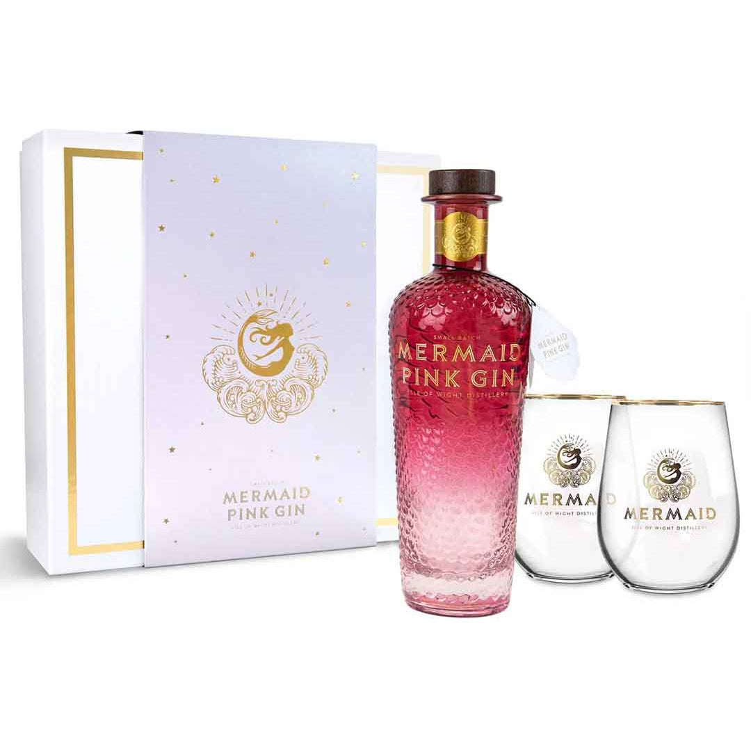 Isle of Wight Distillery Mermaid Pink Gin Gift Pack, 70 cl