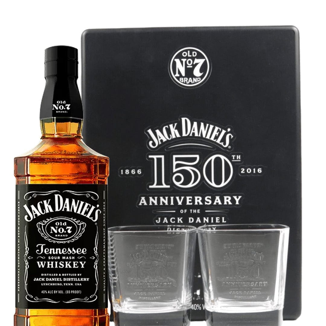 Jack Daniel's 150th Anniversary Tennessee Whiskey Rock Glass Gift Set, 70 cl