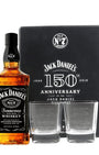 Jack Daniel's 150th Anniversary Tennessee Whiskey Rock Glass Gift Set, 70 cl