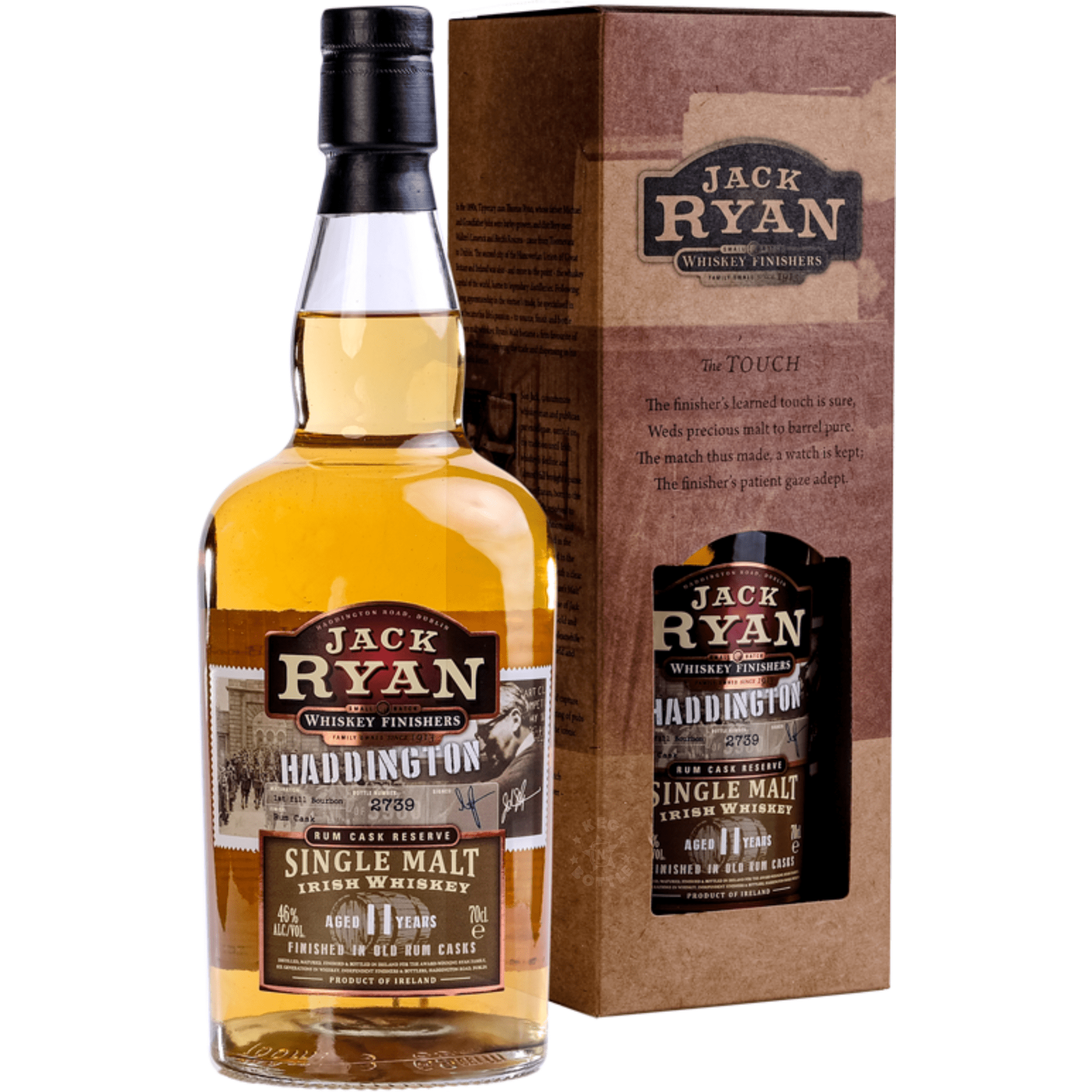 Jack Ryan Signed Bottle Haddington 11 Year Single Malt Irish Whiskey (750 ml)