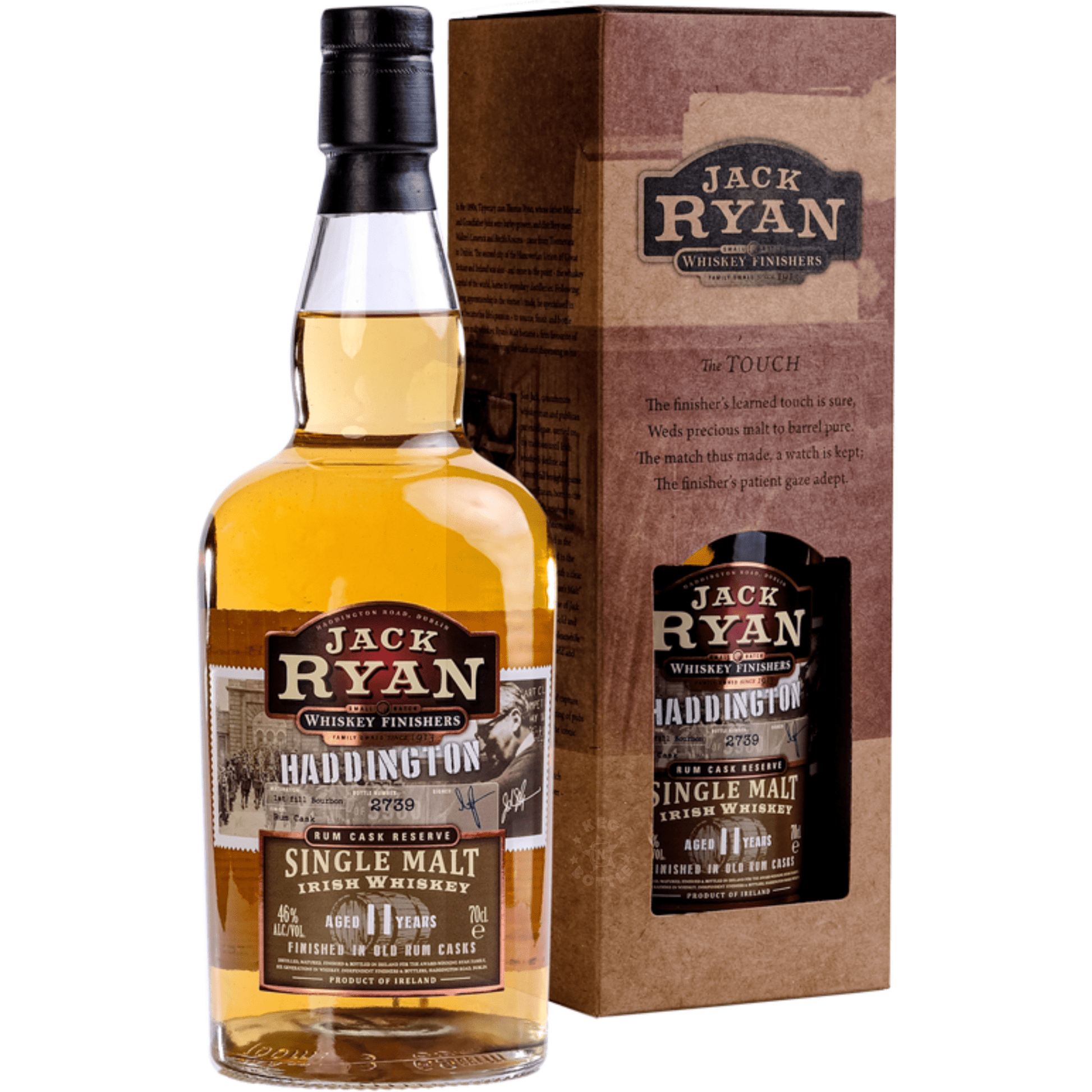 Jack Ryan Signed Bottle Haddington 11 Year Single Malt Irish Whiskey (750 ml)